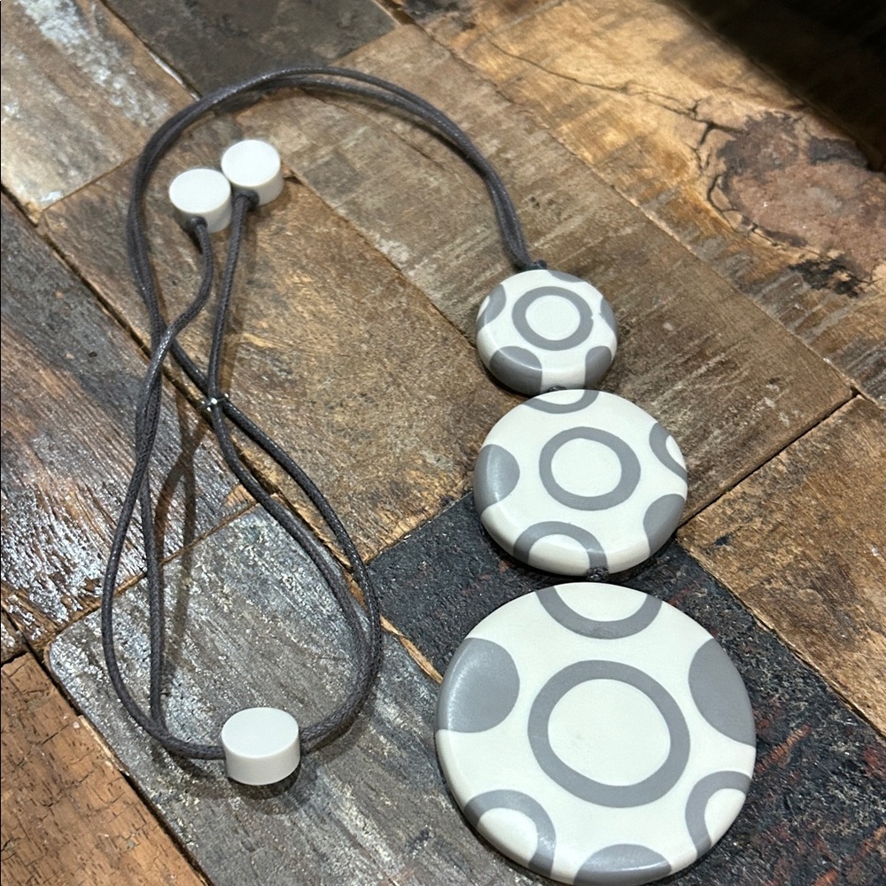 SYLCA Mod Circles handcrafted resin adjustable statement necklace, preloved